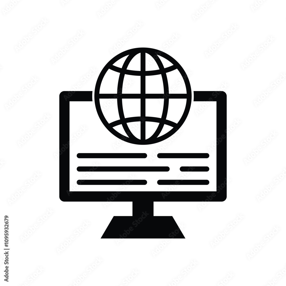 online course logo design concept idea with web and computer icon