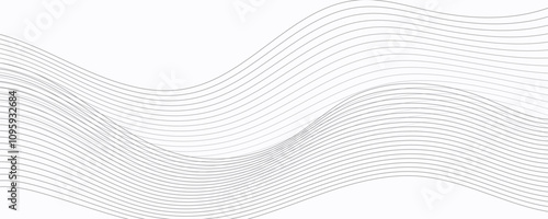 Grey waves abstract business background. Technology wavy lines
