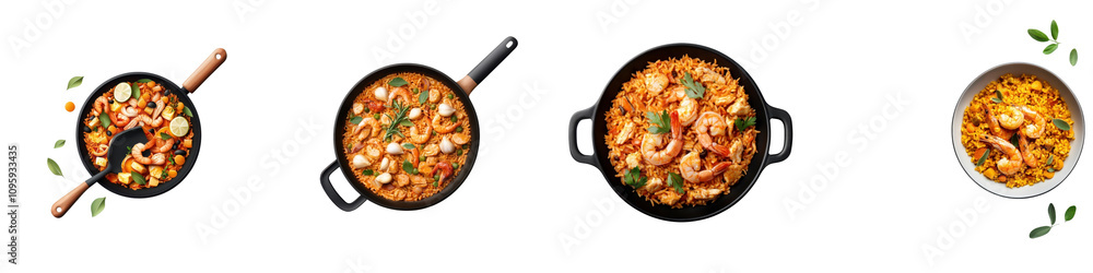 Paella isolated on white background. mix collection png. Paella isolated on white background. mix collection png.