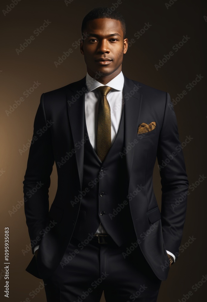 Confident man in black suit with hands in pockets black businessman portrait Ultra realistic Photorealistic hyperdetailed photography soft light head and shoulders portrait cover Confident man in black suit with hands in pockets black businessman portrait Ultra realistic Photorealistic hyperdetailed photography soft light head and shoulders portrait cover