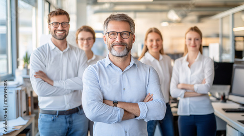 Confident Business Team Successful Office Workers Teamwork