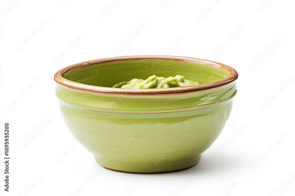 Bowl with guacamole isolated on white background Bowl with guacamole isolated on white background