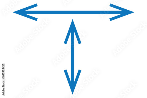 Diagonal thin double arrow. Vector illustration.