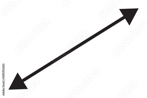 Horizontal dual thin long straight double ended arrow.