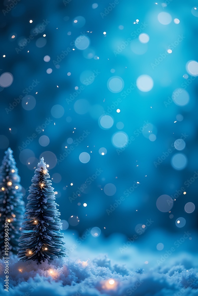 Christmas blue background with snow Christmas blue background with snow