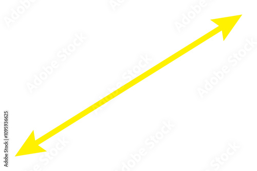 Diagonal thin double arrow. Vector illustration.
