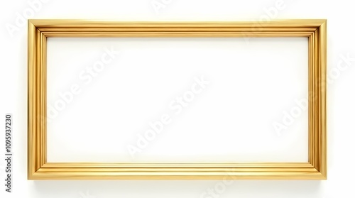Golden frame on white background