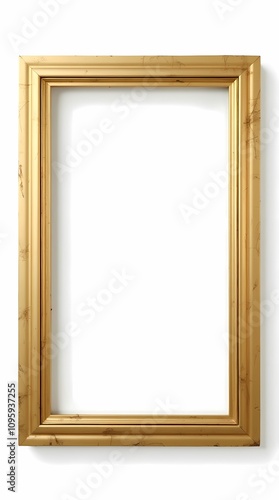 Golden frame on white background