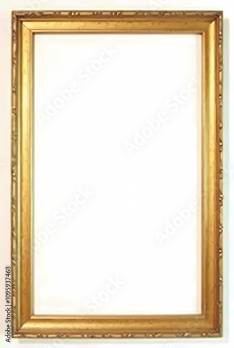 Golden frame on white background