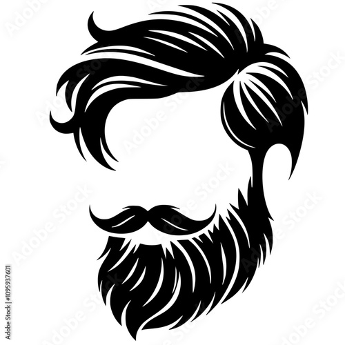 Hair and beard style silhouettes
