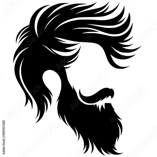 Hair and beard style silhouettes