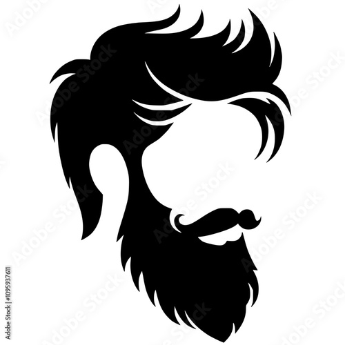 Hair and beard style silhouettes