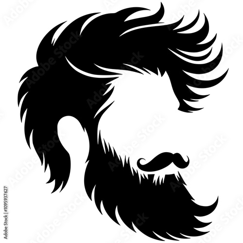 Hair and beard style silhouettes