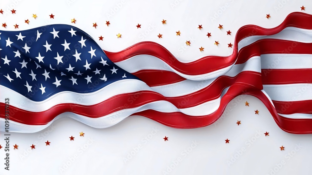 Waving American Flag Stars Patriotic Background 4th of July Independence Day Waving American Flag Stars Patriotic Background 4th of July Independence Day