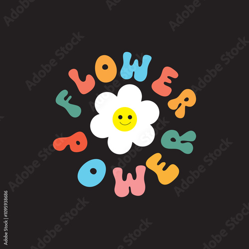 Flower power groovy t shirt design