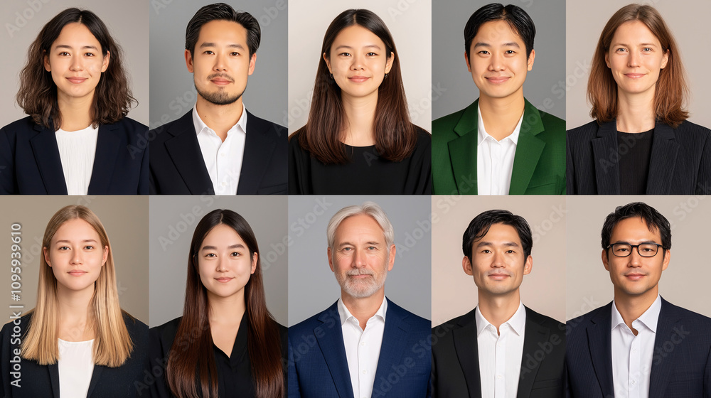 Diverse Team Headshots Professionals Business Portraits People Diverse Team Headshots Professionals Business Portraits People