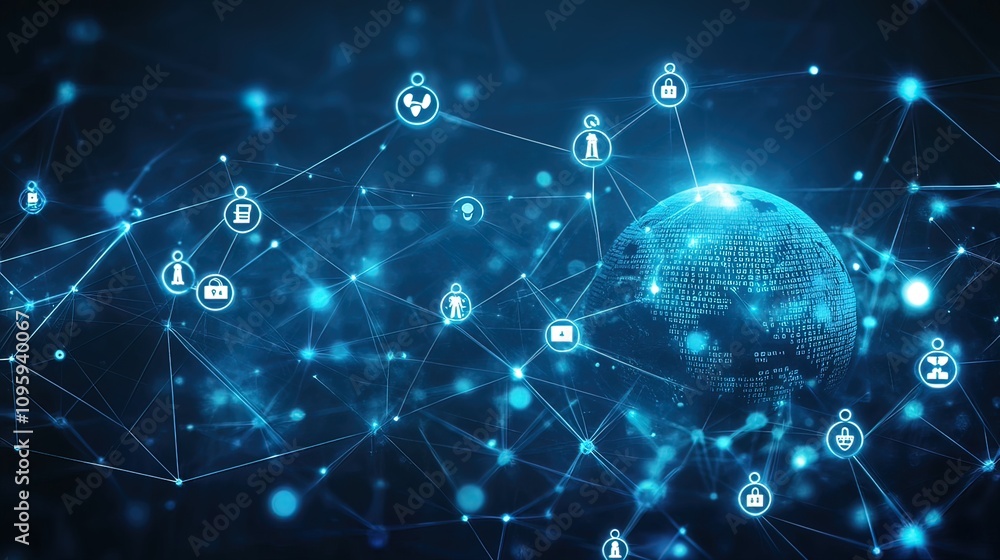 Global network connection with glowing nodes and lines, representing worldwide communication and data exchange. Global network connection with glowing nodes and lines, representing worldwide communication and data exchange.