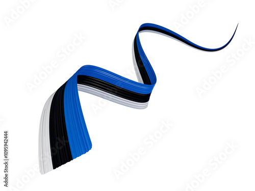 Canvas Print Estonia Flag Ribbon independence day banner 3d illustration