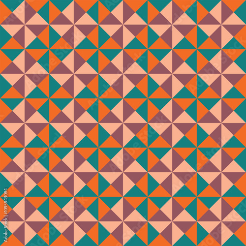 geometric seamless abstract pattern vector with retro style