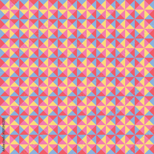 geometric seamless abstract pattern vector with retro style