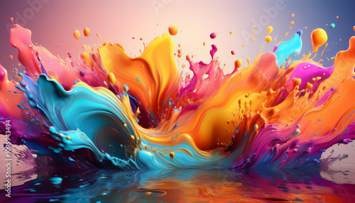 Energetic Water Splash Art photo