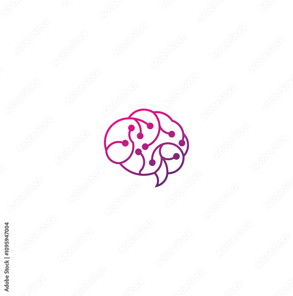 brain connection logo vector icon. digital brain