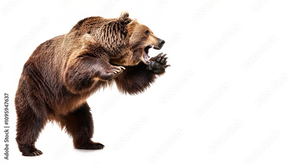 Obraz premium bear aggressive fighting representing NYSE stock market sentiment and attitude of investors as to anticipated price development in a market. Bearish means price goes down, shorting the market