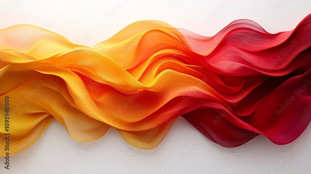 Abstract Red Orange Flowing Fabric Waves Dynamic Design Texture Abstract Red Orange Flowing Fabric Waves Dynamic Design Texture