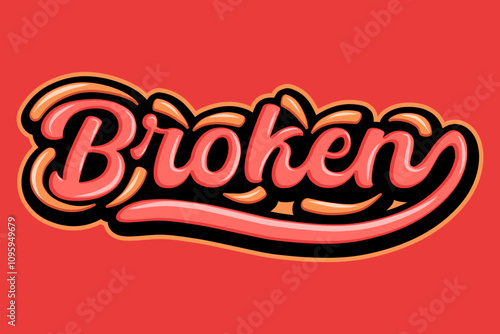 broken graffiti lettering typography art