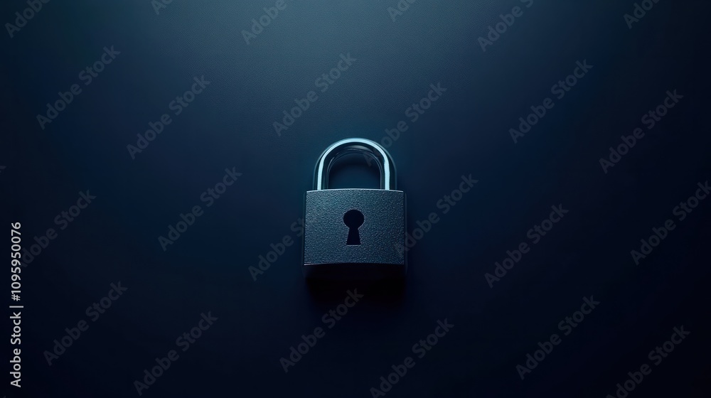 Digital padlock for computing system on dark blue background, cyber security technology for fraud prevention and privacy data network protection concept Digital padlock for computing system on dark blue background, cyber security technology for fraud prevention and privacy data network protection concept