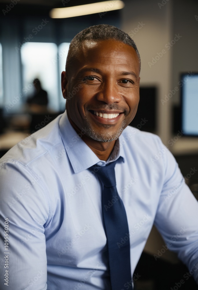 smiling man, office setting, business attire, natural lighting, professional atmosphere, short gray hair, blue tie, modern workspace, daytime, confident expression
smiling man, office setting, business attire, natural lighting, professional atmosphere, short gray hair, blue tie, modern workspace, daytime, confident expression