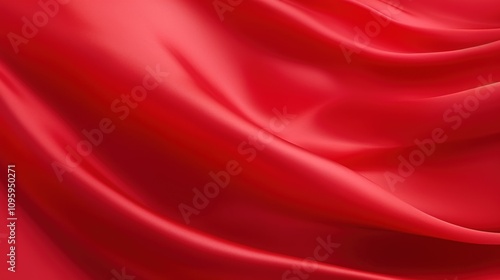 Smooth and Shiny Red Fabric Texture with Elegant Drapery Ideal for Fashion, Interior Design, and Creative Art Projects