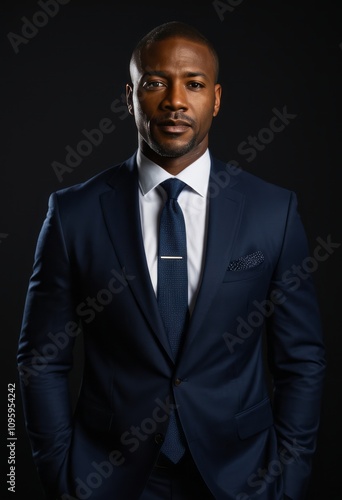 Black business man full length portrait black businessman portrait Ultra realistic Photorealistic hyperdetailed photography soft light head and shoulders portrait cover photo