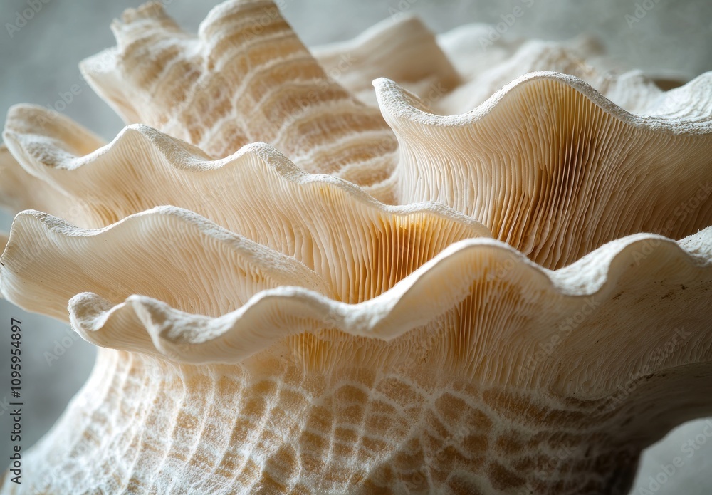 Elegant close-up of a natural shell showcasing intricate textures, soft curves, and delicate patterns in a soothing color palette, perfect for marine and nature-themed projects. Elegant close-up of a natural shell showcasing intricate textures, soft curves, and delicate patterns in a soothing color palette, perfect for marine and nature-themed projects.