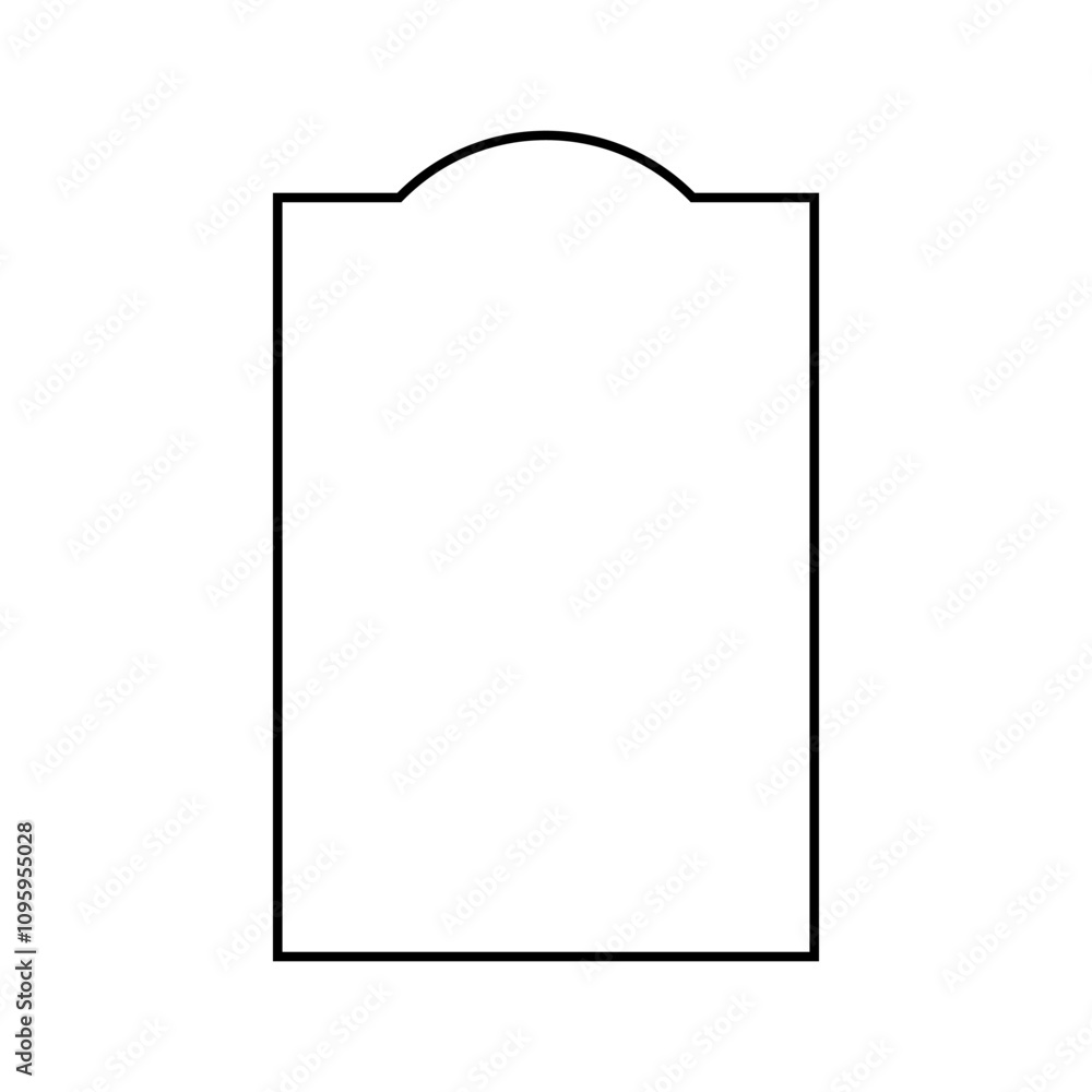 Simple Frame with Curve Line on the Top, can use for Framework, Ornate, Decoration, Certificate Line, Text Space or Graphic Design Element. Vector Illustration Simple Frame with Curve Line on the Top, can use for Framework, Ornate, Decoration, Certificate Line, Text Space or Graphic Design Element. Vector Illustration