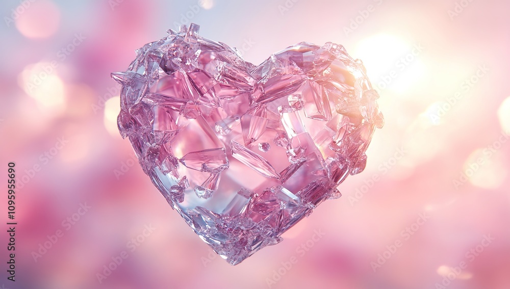 Shattered Crystal Heart: A Delicate Balance of Fragility and Beauty Shattered Crystal Heart: A Delicate Balance of Fragility and Beauty