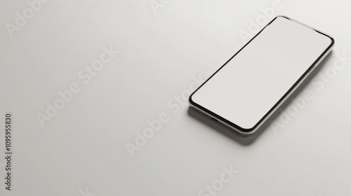 A realistic smartphone with a minimalistic design, placed on a white background for clean app mockup demos