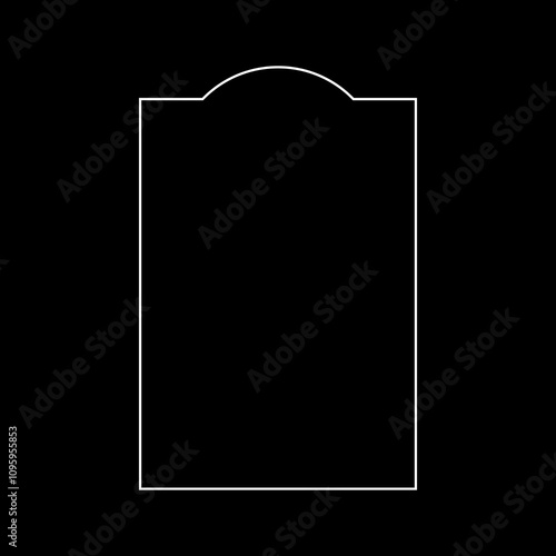 Simple Frame with Curve Line on the Top, can use for Framework, Ornate, Decoration, Certificate Line, Text Space or Graphic Design Element. Vector Illustration