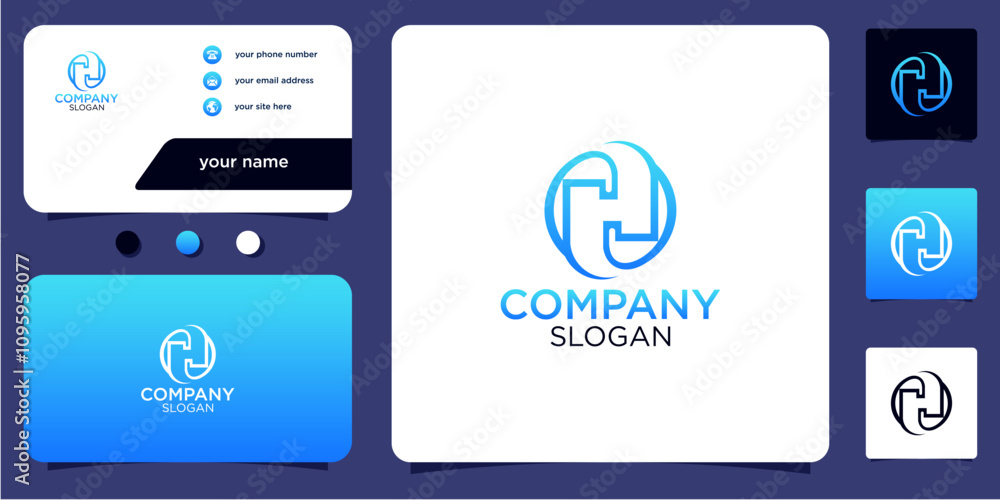 letter h abstract monogram business card logo design template letter h abstract monogram business card logo design template