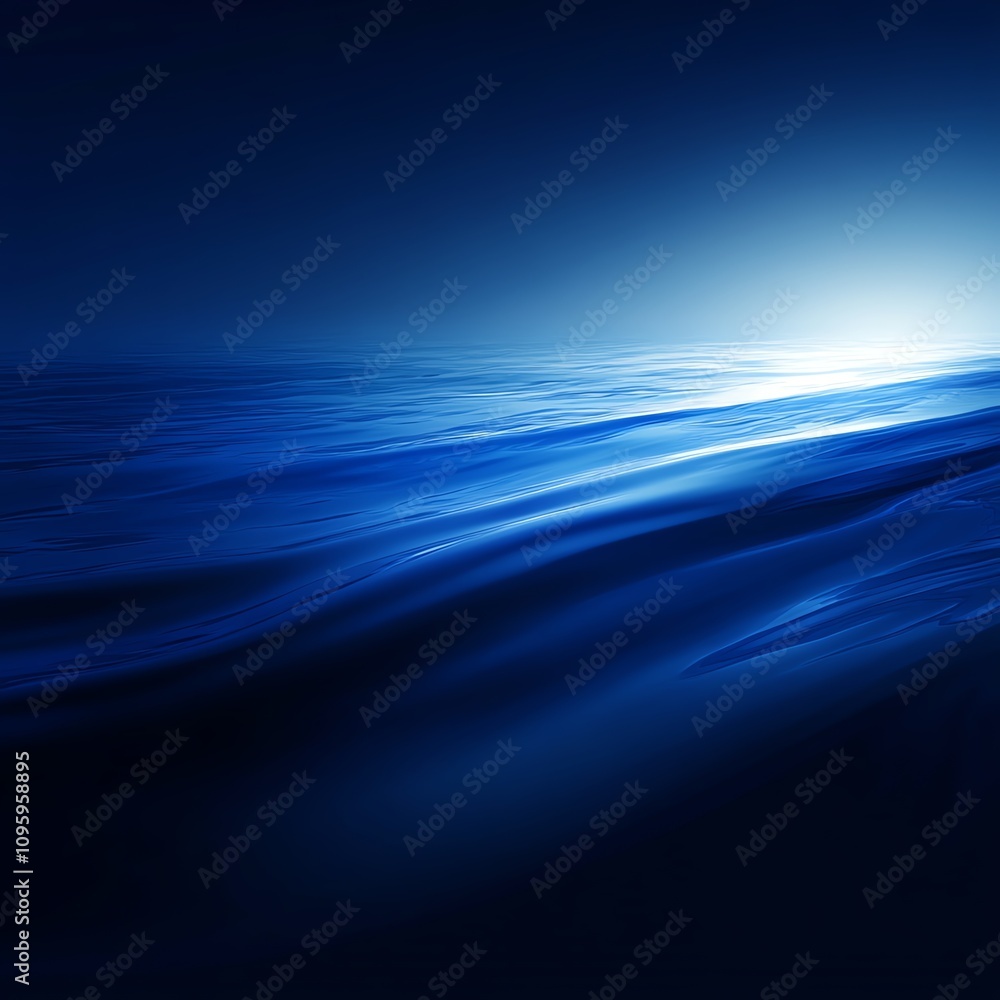 Calm ocean waves under a twilight sky, soothing ambiance, deep blue tones. Calm ocean waves under a twilight sky, soothing ambiance, deep blue tones.
