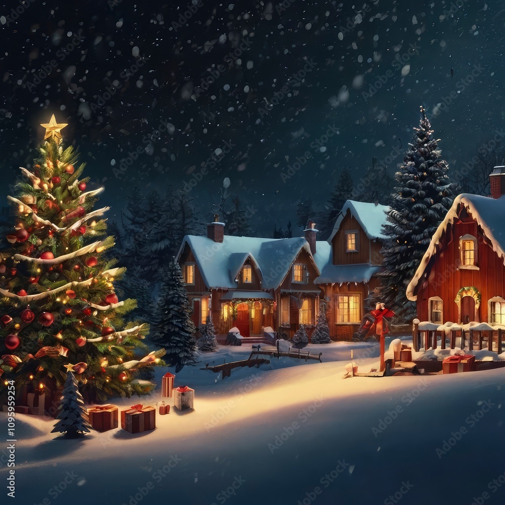 Christmas house in the woods Christmas house in the woods