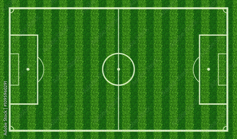 Green Soccer Field or Football Field Top View with Realistic Grass Texture and Mowing Pattern, Realistic Football Pitch .top view of standard size layout empty sport soccer field with real green
Green Soccer Field or Football Field Top View with Realistic Grass Texture and Mowing Pattern, Realistic Football Pitch .top view of standard size layout empty sport soccer field with real green