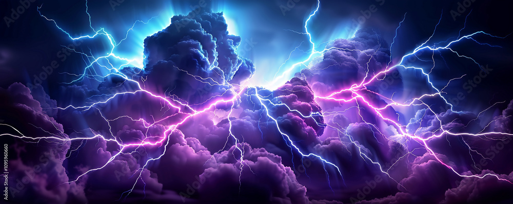 Fototapeta premium Abstract Electric Pink Lines Forming a Lightning Storm