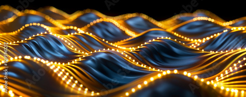 Abstract Yellow Lines Creating a Rhythmic Pattern