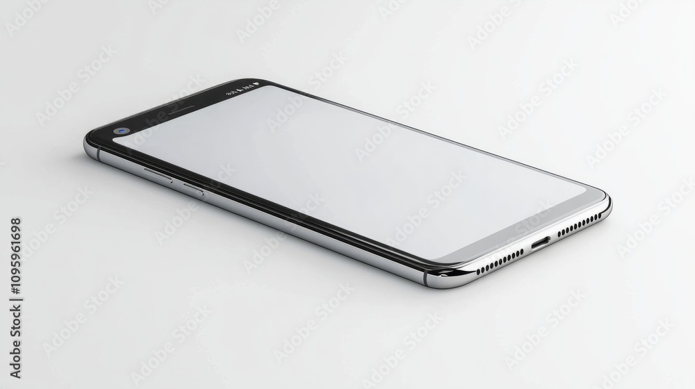High-quality smartphone mockup with a curved edge display, blank screen, isolated on white for UX presentations High-quality smartphone mockup with a curved edge display, blank screen, isolated on white for UX presentations
