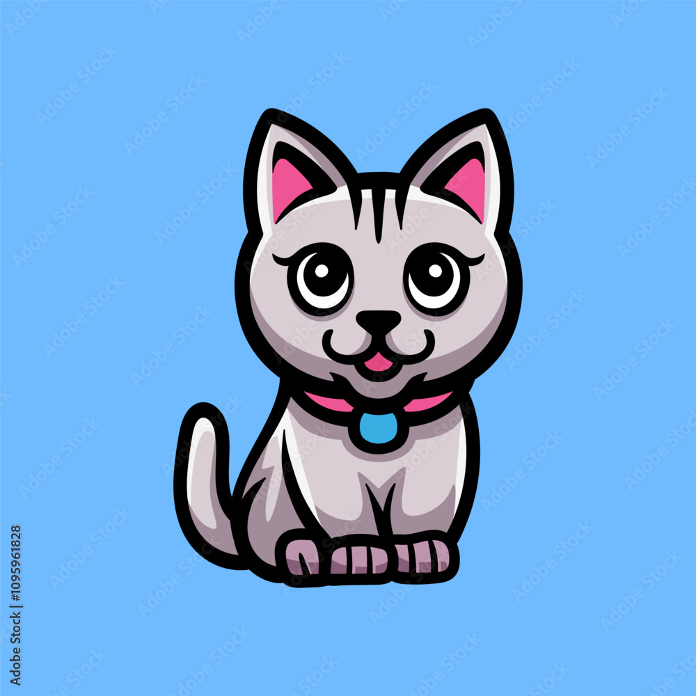 fun sitting cat cartoon character colored isolated drawing line art style sketch classic vintage design illustration fun sitting cat cartoon character colored isolated drawing line art style sketch classic vintage design illustration
