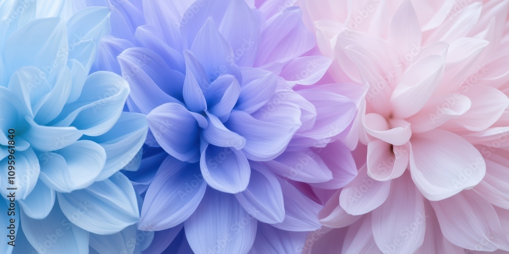 Delicate Blooming Flowers Displaying Soft Shades of Blue, Pink, and Lavender in a Stunning Floral Arrangement for Nature and Beauty Imagery Delicate Blooming Flowers Displaying Soft Shades of Blue, Pink, and Lavender in a Stunning Floral Arrangement for Nature and Beauty Imagery