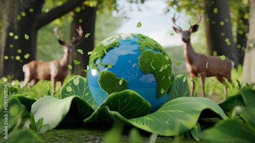 nature concept wildlife conservation tiger deer global warming food ecology cubes human hands protect wildlife photo