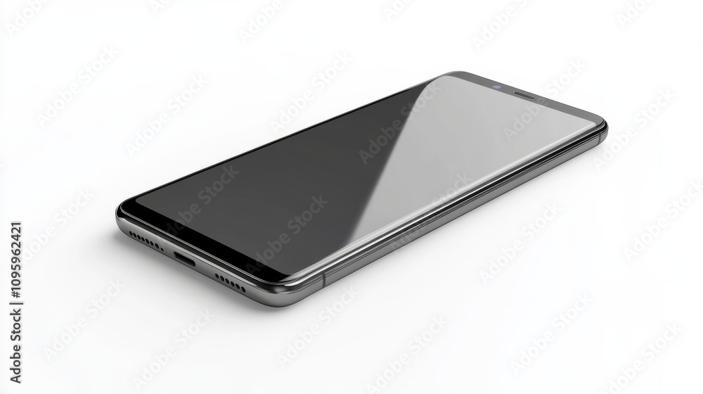 High-quality smartphone with a modern edge-to-edge display, isolated on white for mobile app mockup purposes High-quality smartphone with a modern edge-to-edge display, isolated on white for mobile app mockup purposes