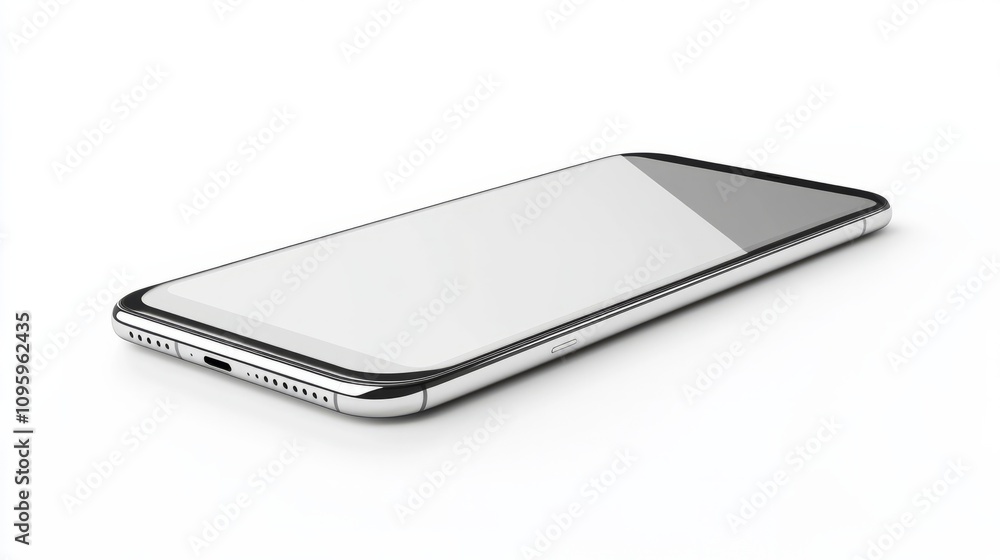 High-quality smartphone with a modern edge-to-edge display, isolated on white for mobile app mockup purposes High-quality smartphone with a modern edge-to-edge display, isolated on white for mobile app mockup purposes